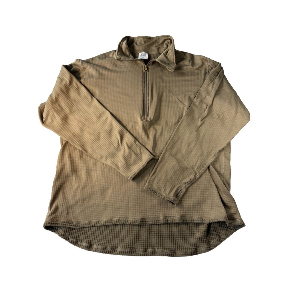 US Military ECWCS Gen III Level 2 Grid Fleece 1/4 Zip Shirt XL Regular Coyote